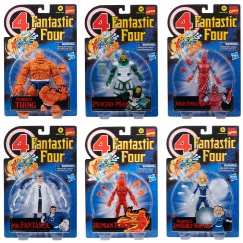 Marvel Legends Retro Fantastic 4 Figures Packaged