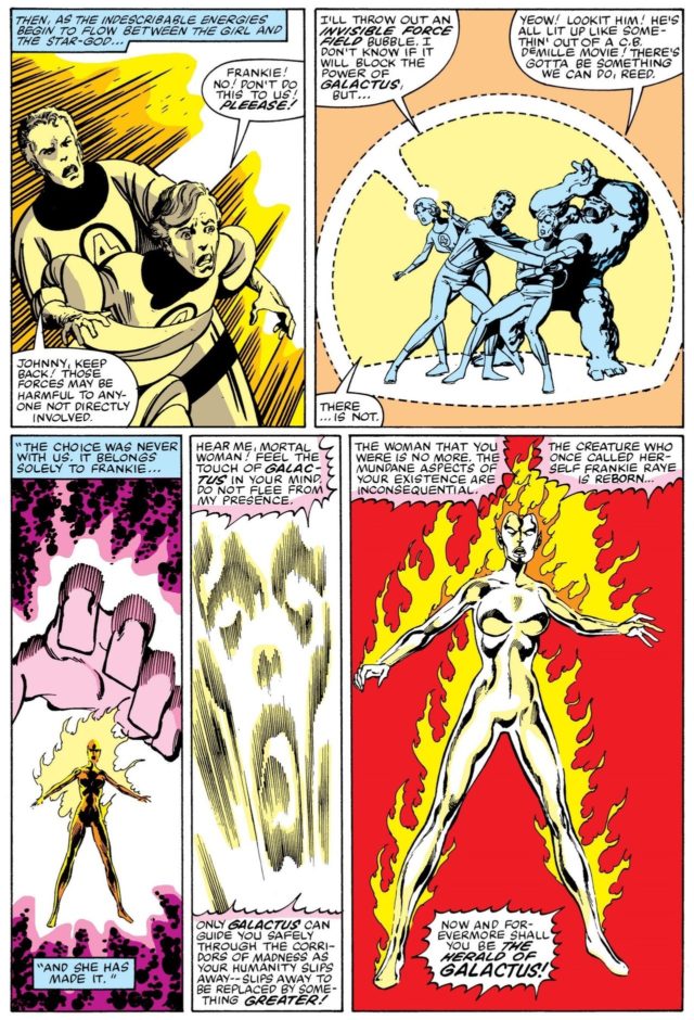 Origin of Frankie Raye Nova as Herald of Galactus Fantastic Four Comic Book Page