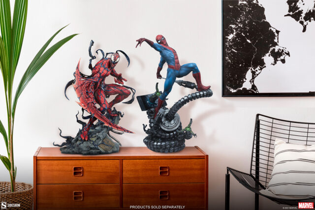 Sideshow Carnage Premium Format Figure Size Comparison with Spider-Man Statue