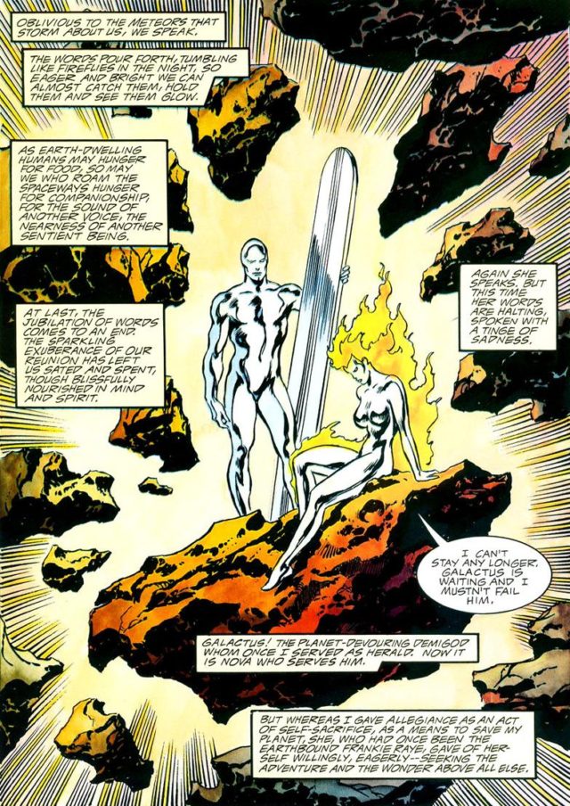 Silver Surfer and Frankie Raye Nova Comic Book Page