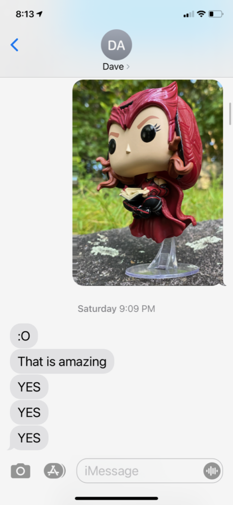 Text Message About WandaVision Scarlet Witch Darkhold POP