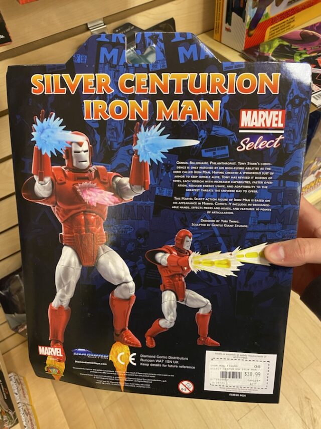 Box Back Marvel Select Silver Centurion Iron Man