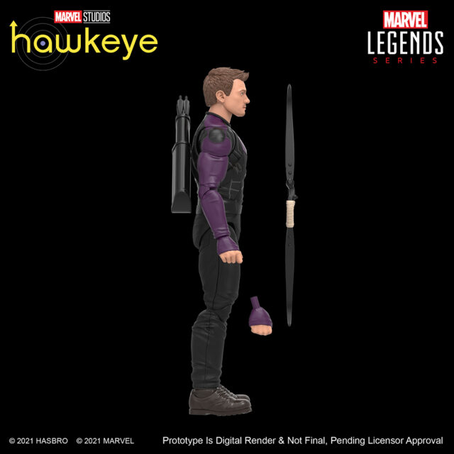 Hawkeye Marvel Legends 2022 Hasbro Jeremy Renner Clint Barton Figure Side View