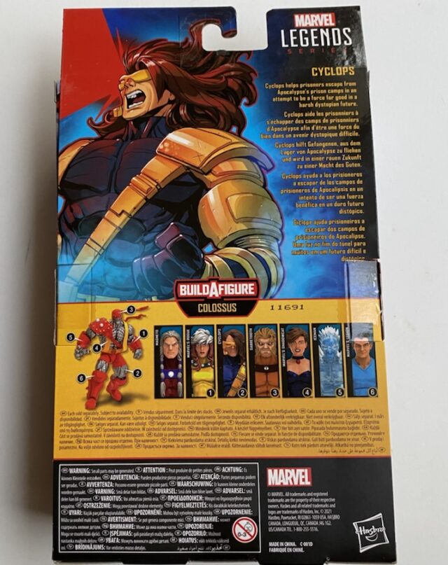 Box Back Cyclops Marvel Legends X-Men AOA Figure