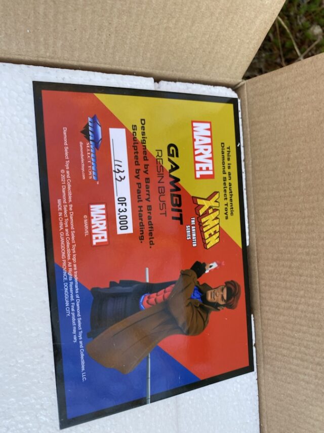 Z-Men Animated Gambit Mini Bust Authenticity Card LE 3000