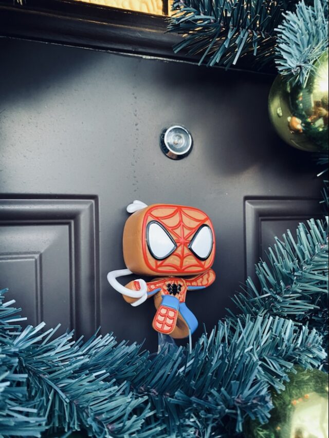 Spider-Man Gingerbread POP Vinyls Holiday Funko Figure in Wreath