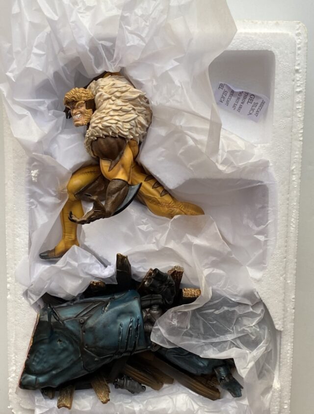 X-Men BDS Sabretooth Figure and Base Unassembled in Styrofoam
