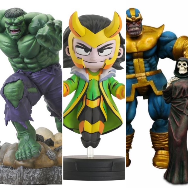 Diamond Select Immortal Hulk & Animated Loki Statues
