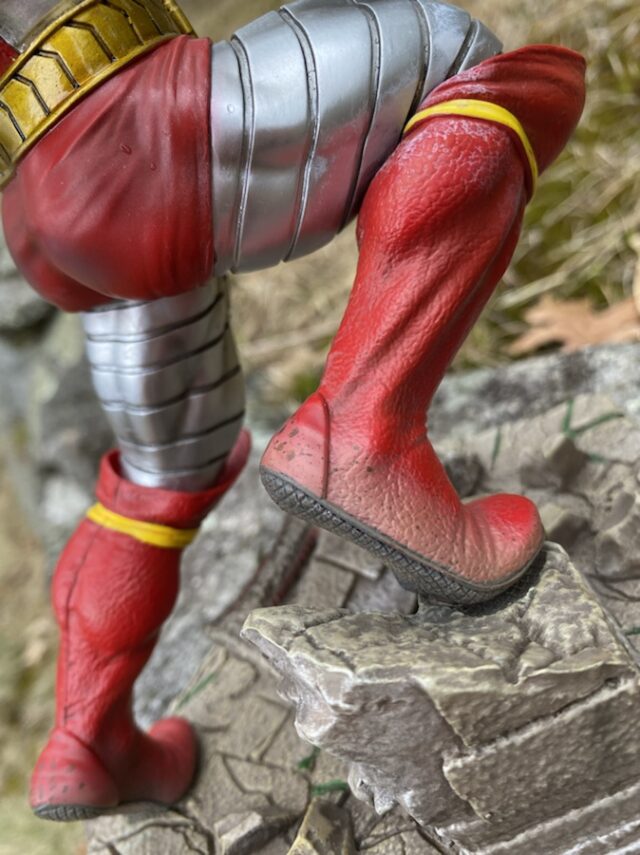 Close-Up of Paint Deco Weathering on Colossus X-Men Statue Iron Studios