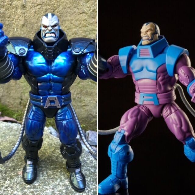 Comparison of 2018 X-Men Marvel Legends Apocalypse Build-A-Figure and 2022 Retro Hasbro Figure