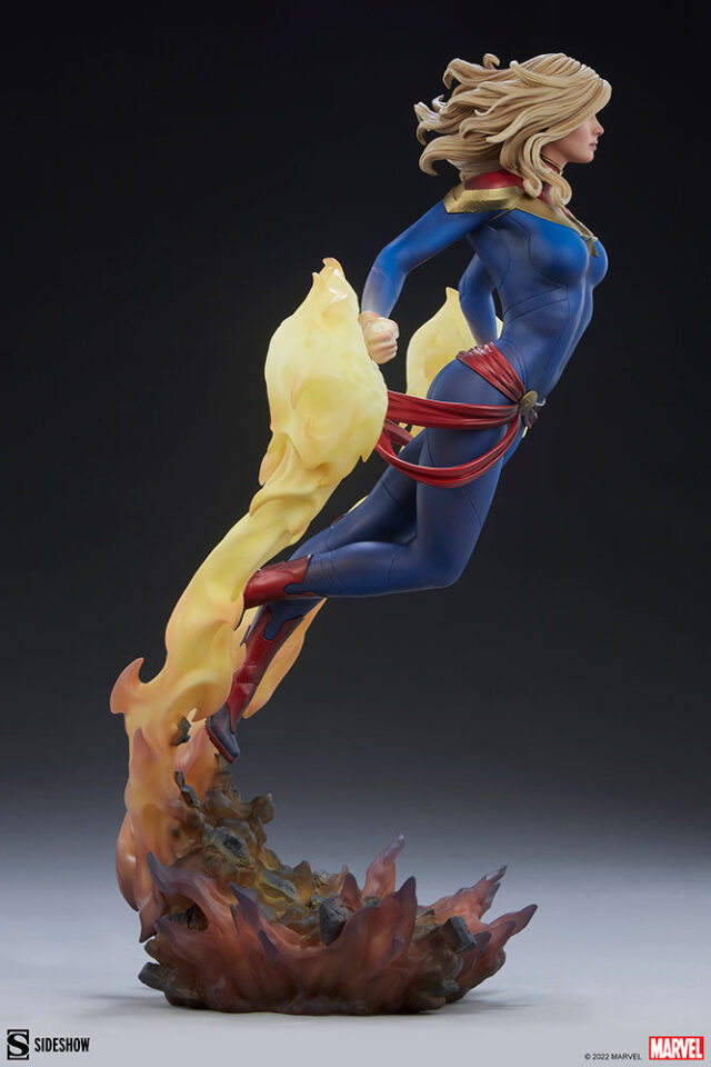 Side View of Sideshow PF Captain Marvel Statue