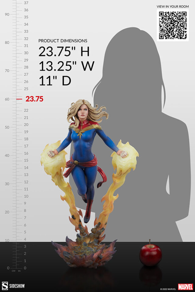 Size Scale Dimensions Captain Marvel Sideshow Premium Format Figure