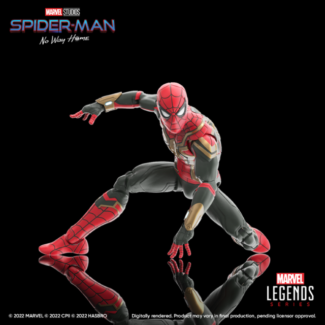 Marvel Legends 2022 Traje Integrado do Homem-Aranha Tom Holland de 3-Pacl