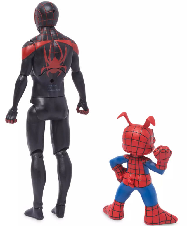 Backs of Miles Morales and Spider-Ham Marvel Select Spider-Man Action Figures