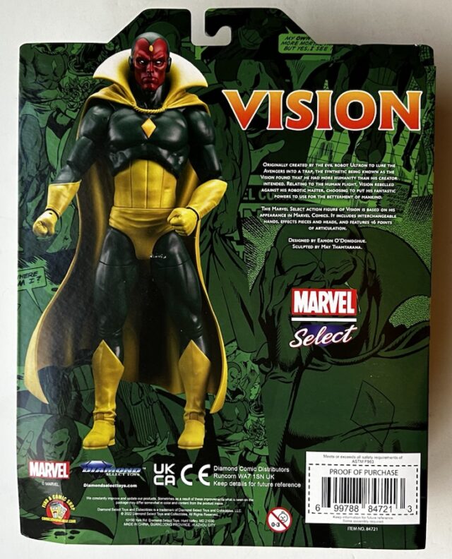 Diamond Select Vision Toy Figure Cardback Packaging