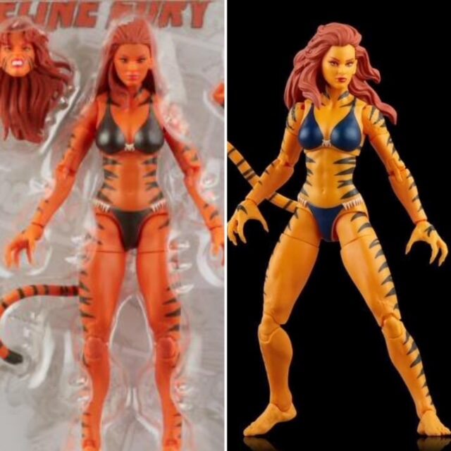 Marvel Legends Tigra Retro vs Amazon Exclusive West Coast Avengers