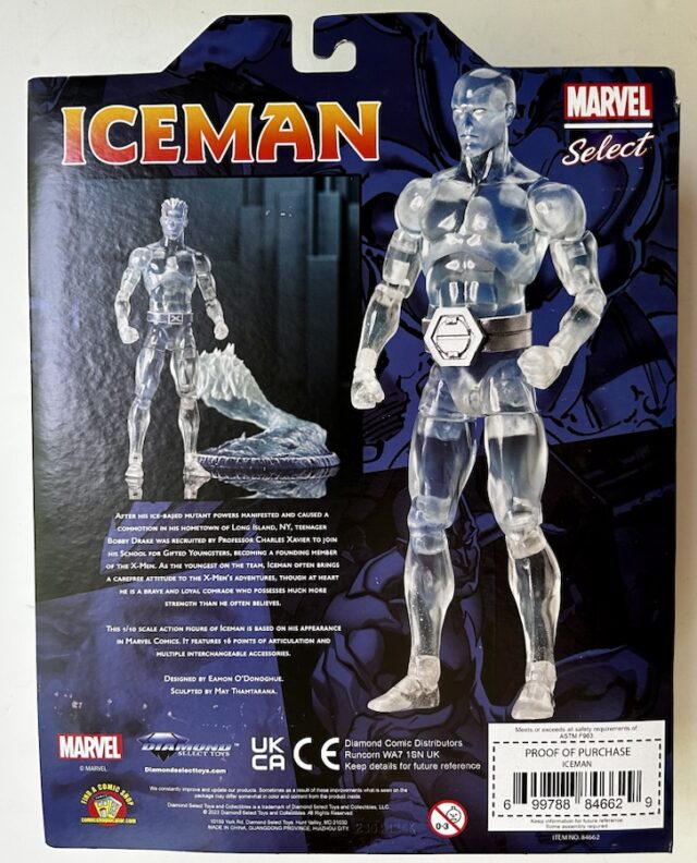 Box Back Marvel Select Iceman 2023 Figure