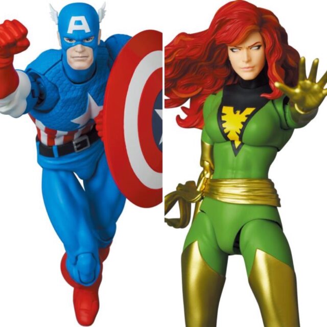 MAFEX Phoenix and Classic Comics Captain America 6" Figures