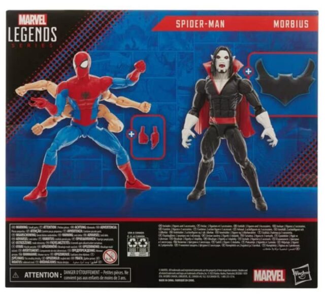 Walmart 2023 Collector Con Morbius Six Arm Spider-Man Marvel Legends Box Back