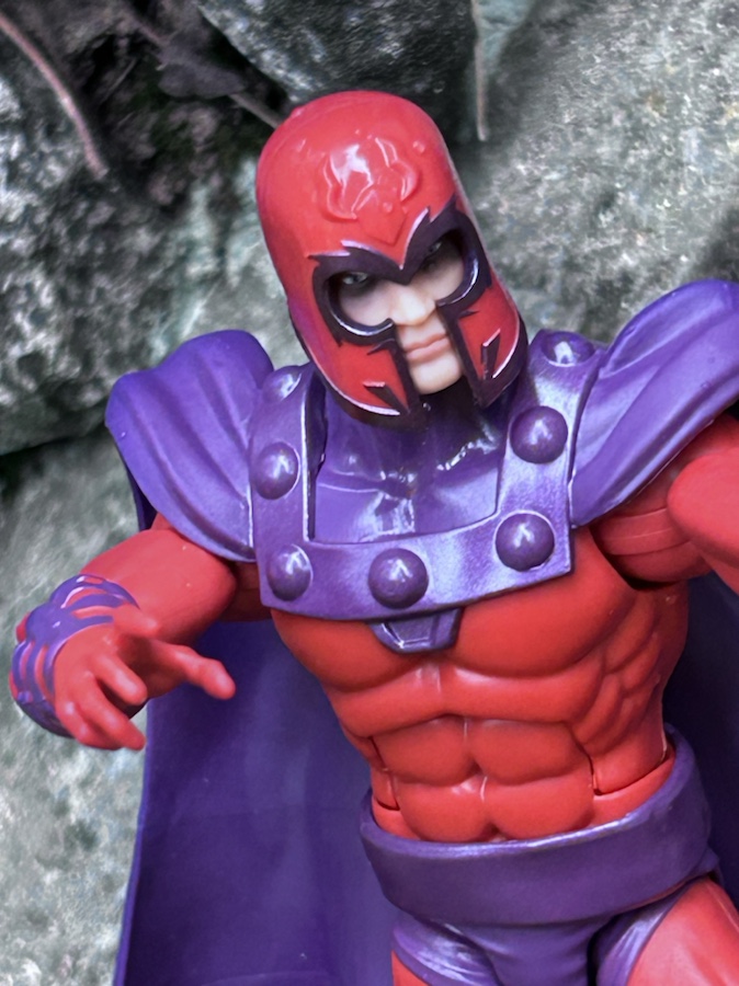 Close-Up of X-Men 97 Magneto Action Figure Hasbro Marvel Legends