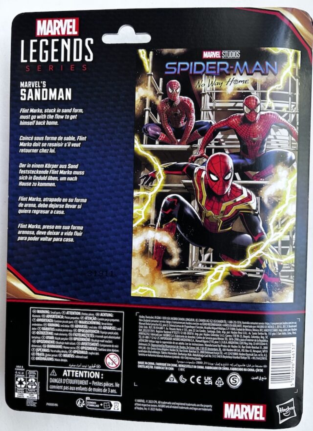 Box Back Spider-Man No Way Home Marvel Legends Sandman