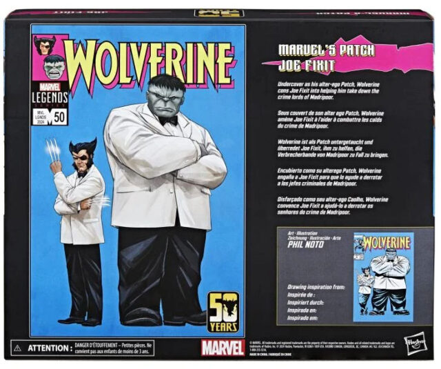 Box Back Wolverine 50th Anniversary Marvel Legends Patch Joe Fixit Figures