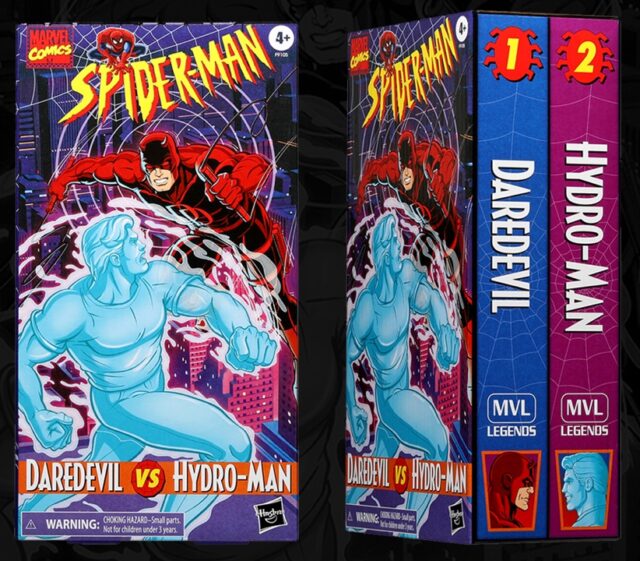 Hasbro Pulse Exclusive Spider-Man Legends Hydro Man vs Daredevil VHS Figures Box Packaging