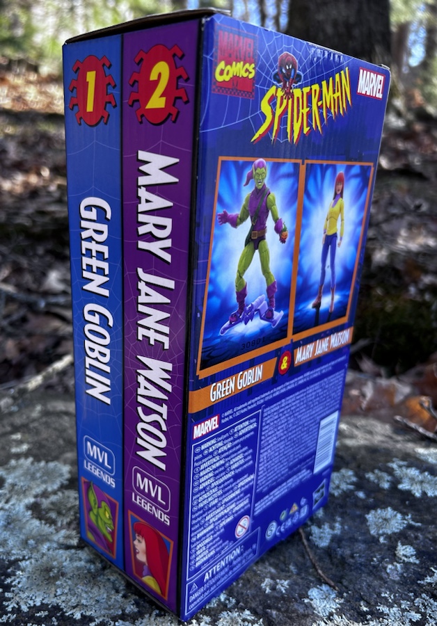 Box Back Spider-Man Animated Marvel Legends Green Goblin & Mary Jane
