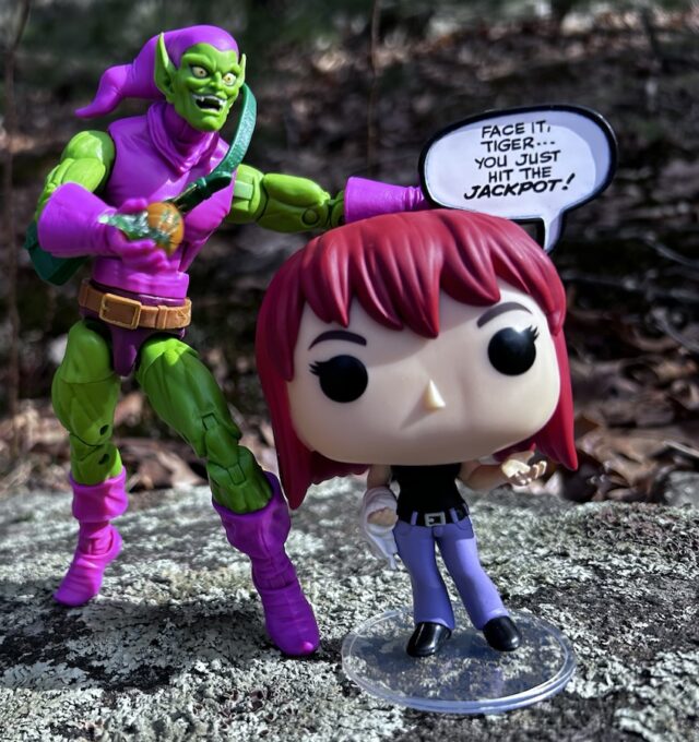 Figura de ação animada do Duende Verde do Homem-Aranha da Marvel Legends com figura de vinil POP de Mary Jane