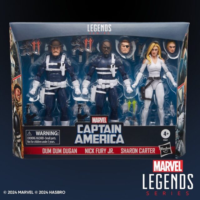 Pacote de 3 SHIELD Marvel Legends embalado em caixa Hasbro 2024