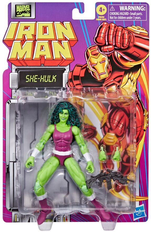 Marvel Legends She-Hulk Retro Iron Man Series Figure Packaged