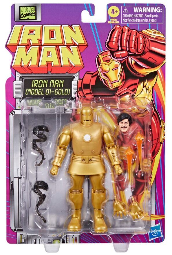 Marvel Legends Iron Man Mark I Gold Retro Series 6" Figure Packaged