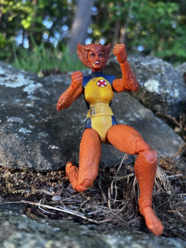 Figura da série Crouching Wolfsbane Marvel Legends Zabu Build-A-Figure