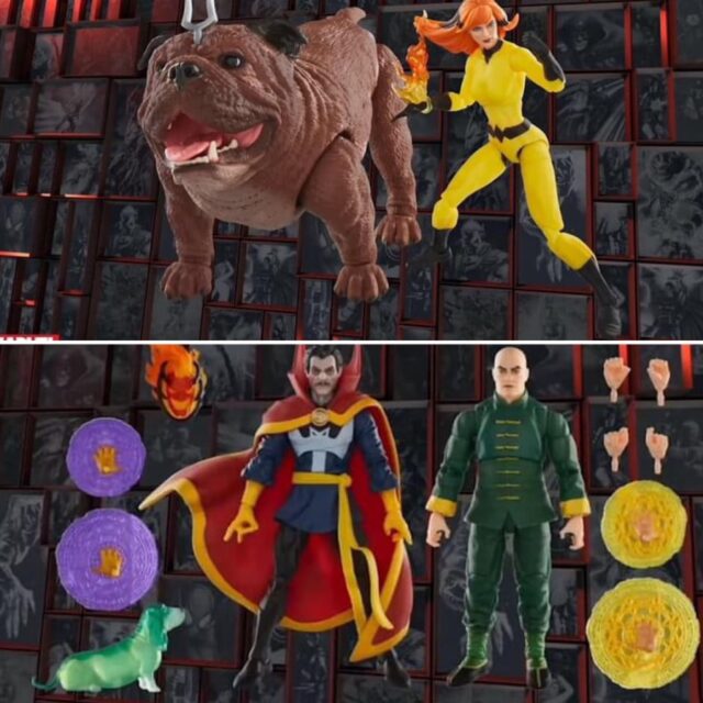 Marvel Legends SDCC 2024 Amazon Exclusive Crystal Lockjaw Doctor Strange Wong Bats Dog Packs