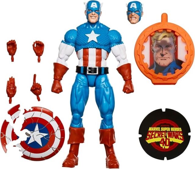 Figura e acessórios do Capitão América Marvel Legends Secret Wars