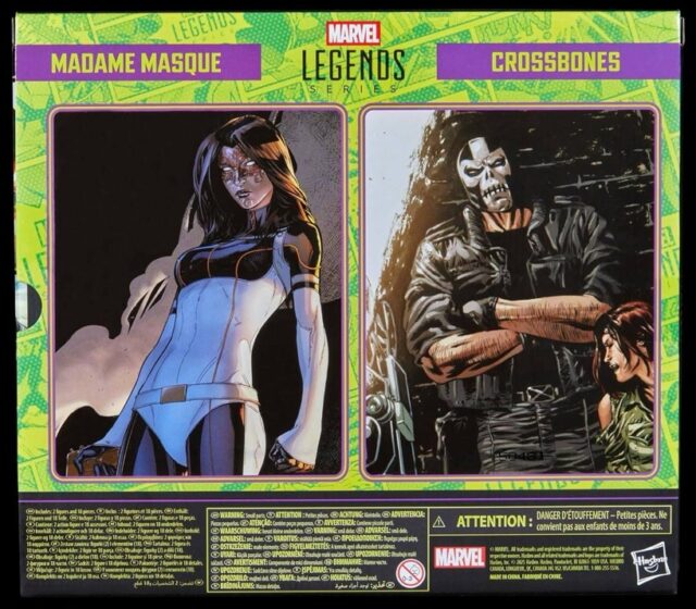 Box Back Marvel Legends Amazon Villains Two Pack Madame Masque Crossbones