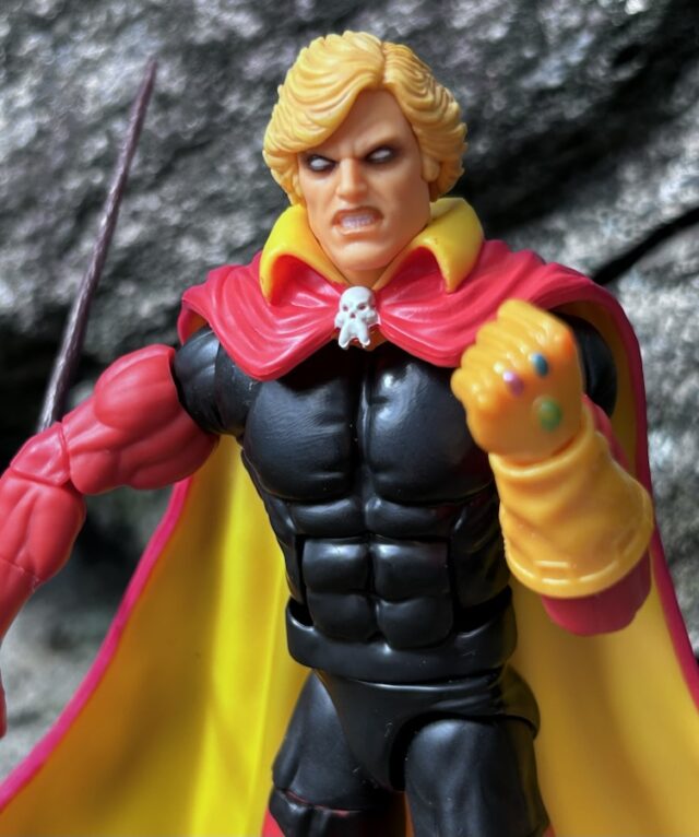 Close-Up of Adam Warlock Marvel Legends 2025 Action Figure with Infinity Gauntlet