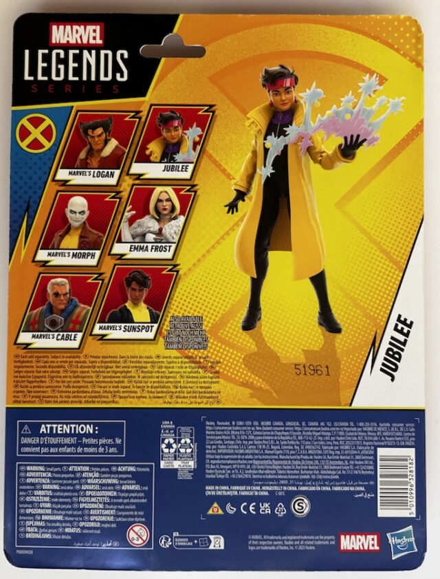 Back of Card X-Men 97 Jubilee Hasbro Marvel Legends Action Figure