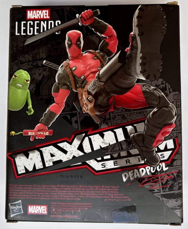 Back of Box Marvel Legends Maximum Deadpool Action Figure