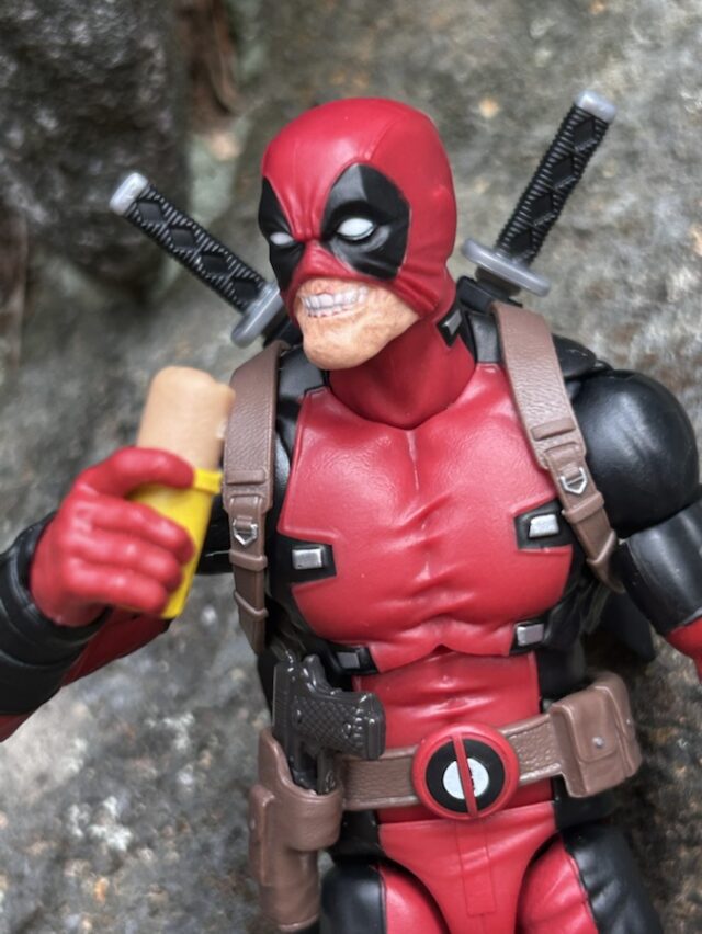 Marvel Legends Deadpool Maximum Figure Eating Burrito with Half Masked Head
