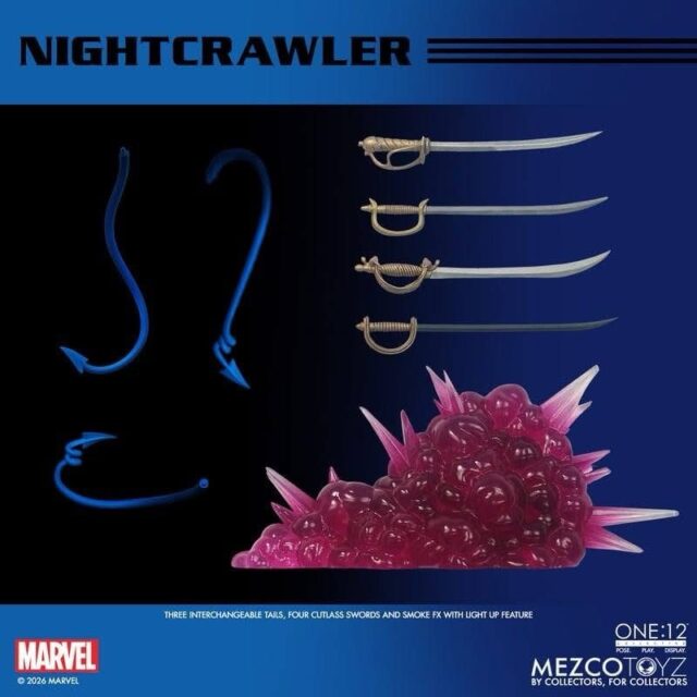 Mezco Nightcrawler Swords Smoke Effect Tails ONE:12 Collective