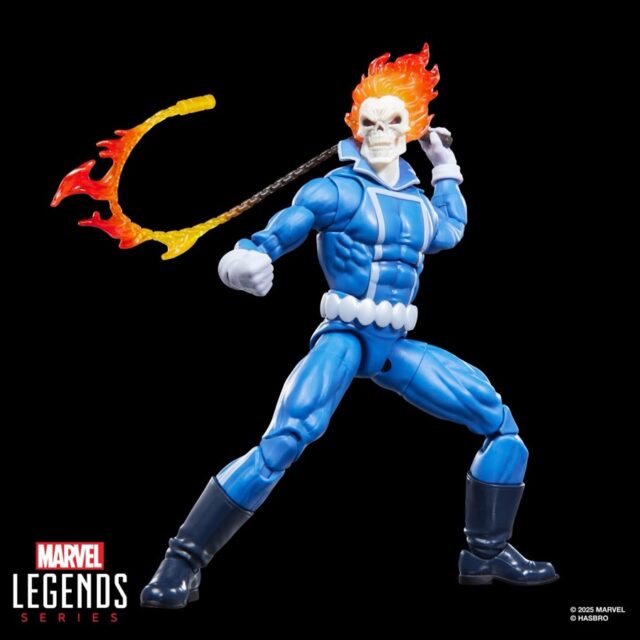 Blue Costume Ghost Rider Marvel Legends Action Figure with Flaming Chain