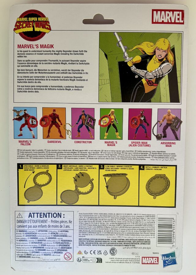 Back of Card Marvel Legends Secret Wars Magik Action Figure