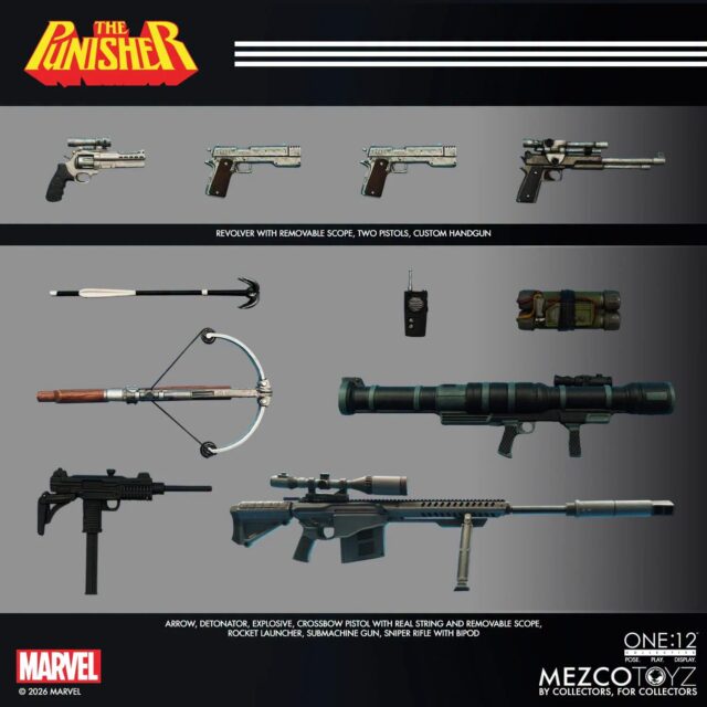 Punisher First Appearance MEZCO Toys 2026 Figure Weapons