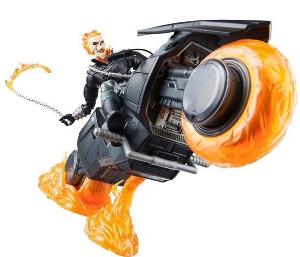 Hasbro Ghost Rider 2024 Marvel Legends Flaming Bike Melakukan Wheelie