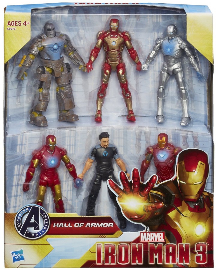 Iron Man 3 Hall of Armor Action Figure Set Amazon Exclusive with Tony Stark Figure