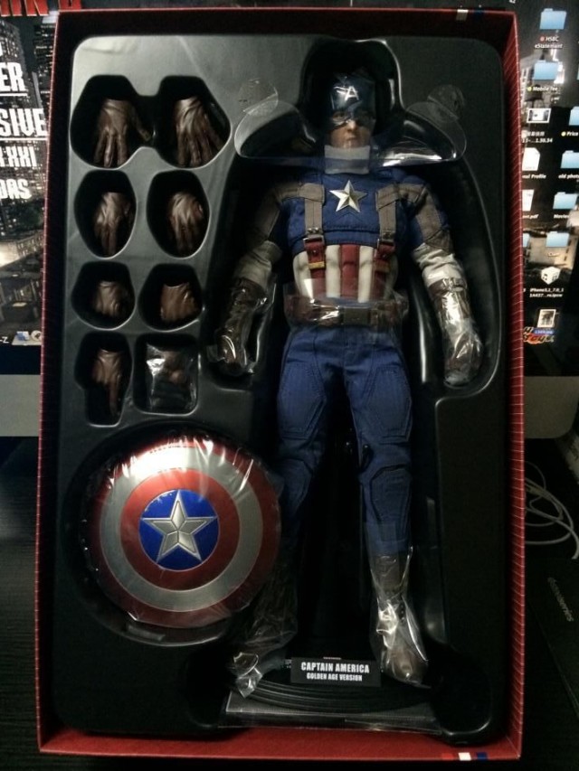 Captain America Golden Age Version Figure in Plastic Tray Packaging