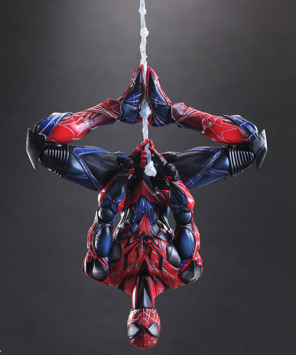 Square-Enix Spider-Man Figure Hanging Upside-Down.