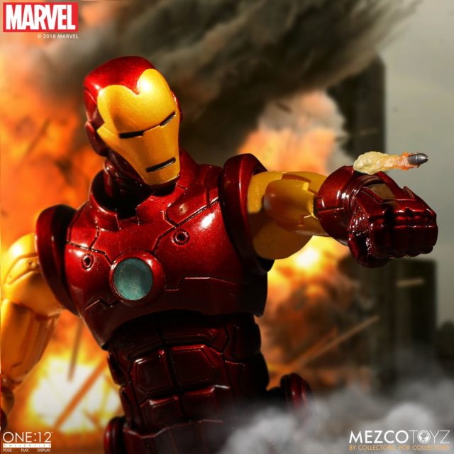 Mezco Toyz Iron Man Action Figure Shooting Missile