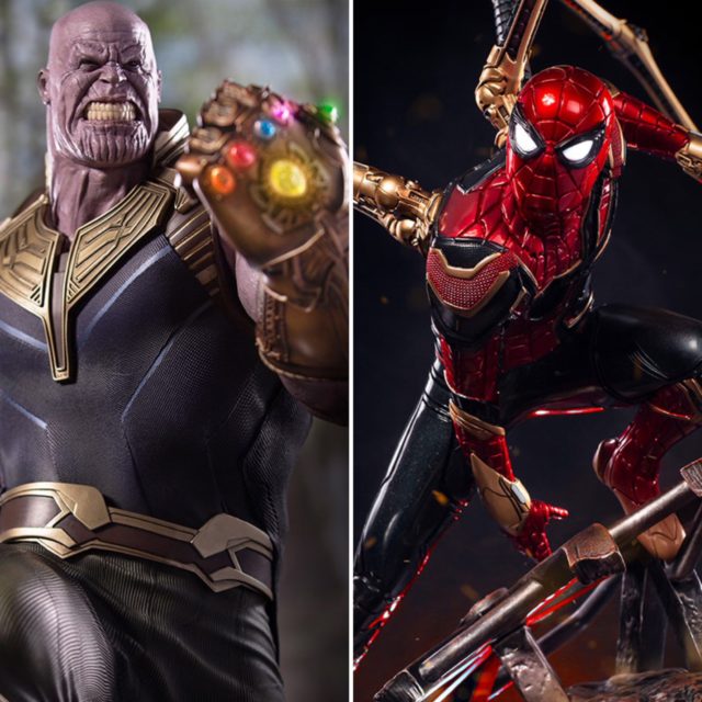 Legacy Replicas Iron Spider and Thanos Quarter Scale Statues